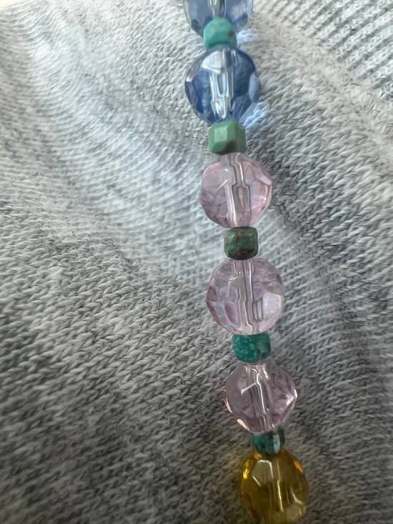 Mayamar Pastel, 24 karat gold and Real Turquoise Beaded Necklace NEW $108 MSRP - Picture 10 of 13